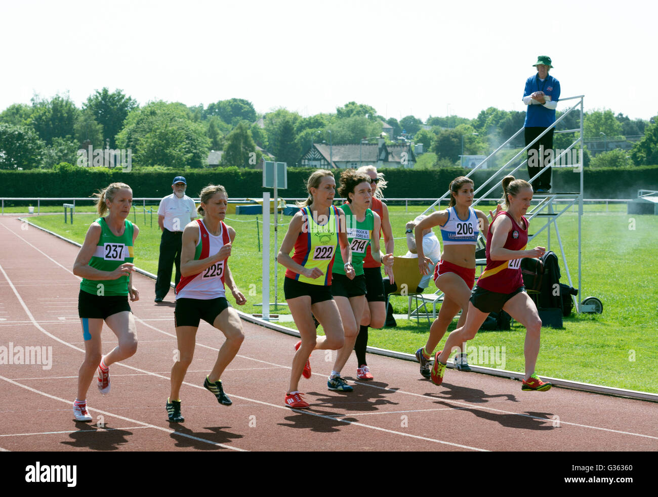 Masters athletics UK. Start of women`s 800m race Stock Photo Alamy